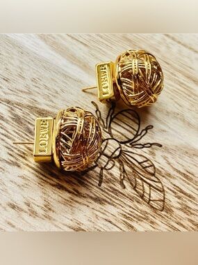 Loewe Gold and Silver Woven Earrings